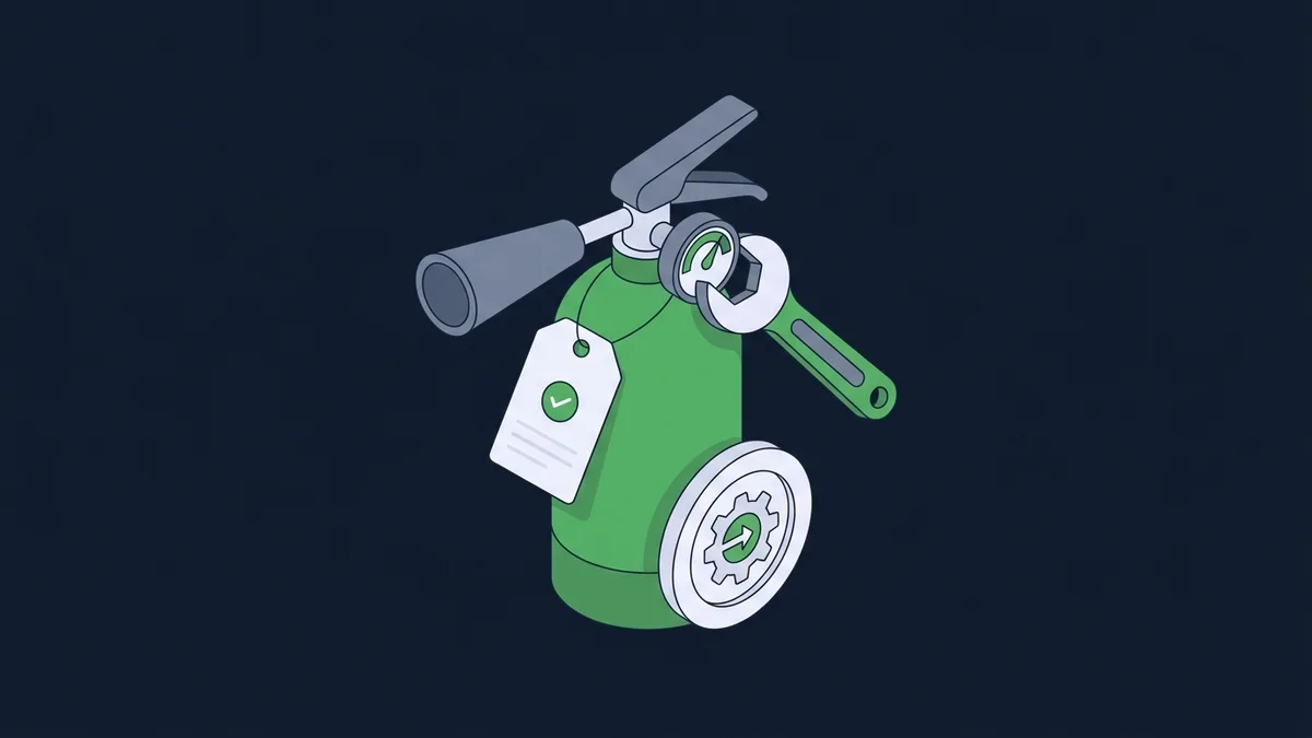 Feuerlöscher-Prüfung — Illustration